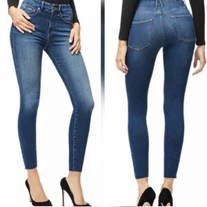Good American Good Waist frayed‎ hem skinny jean 0/25